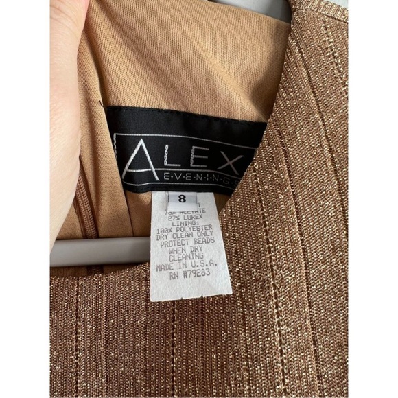 Alex Evenings Gold Bronze Shimmer Evening Gown 2 Piece Set Wedding Event - 8 - Picture 3 of 9